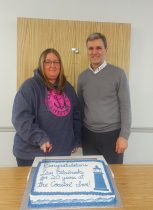 celebrating an employees 20 year anniversary with the company